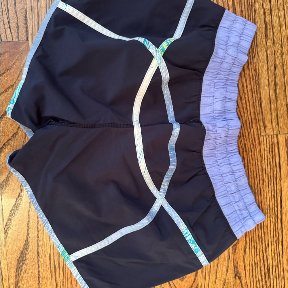 lululemon athletica Navy with multi color trim.  Athletic Shorts